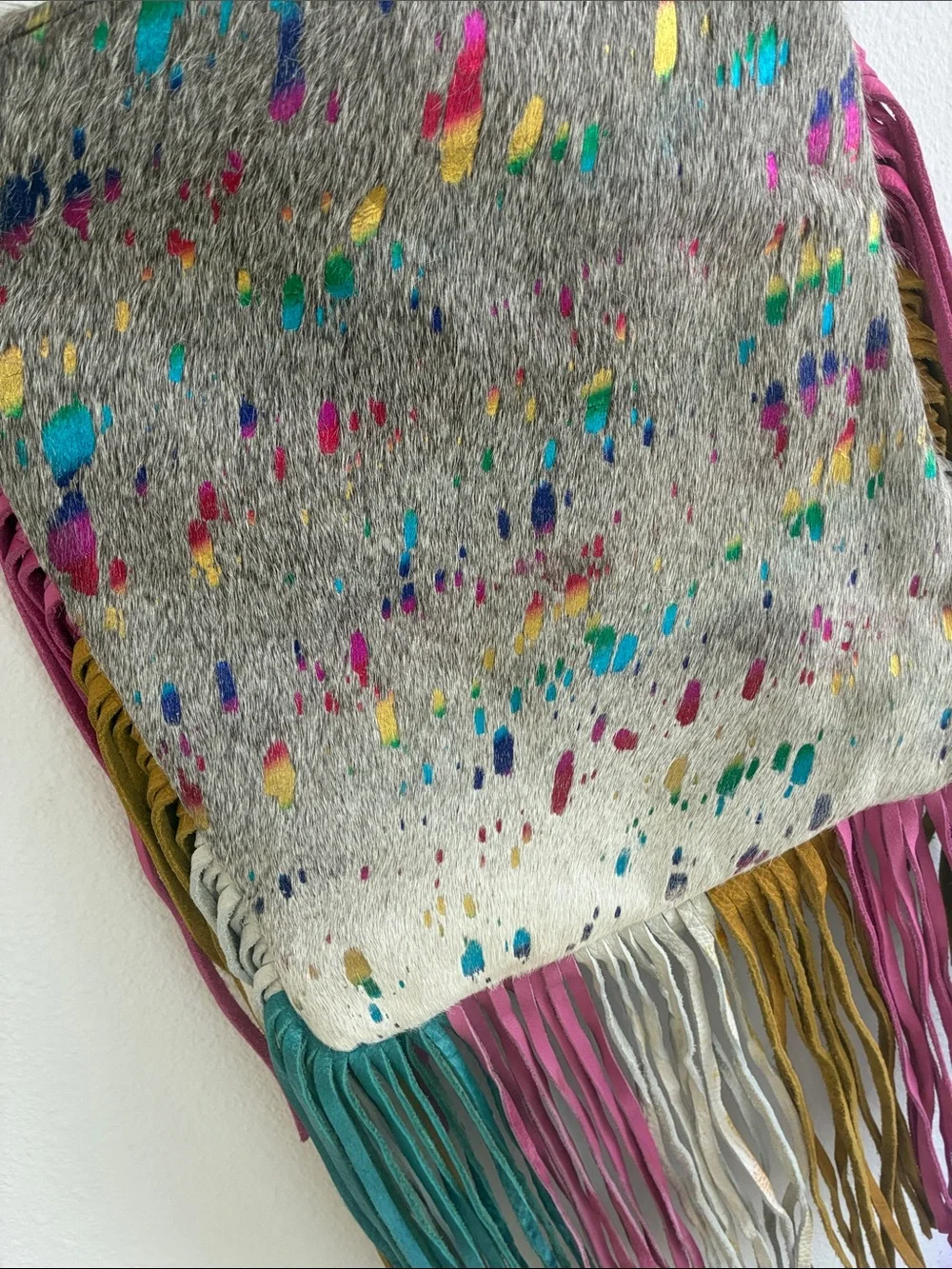 American Darling Rainbow Speckled Fringe Crossbody Bag